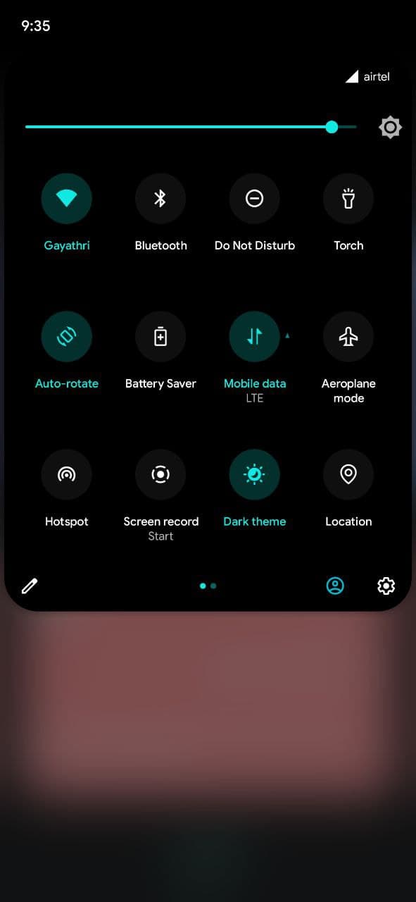 Dark mode UI states